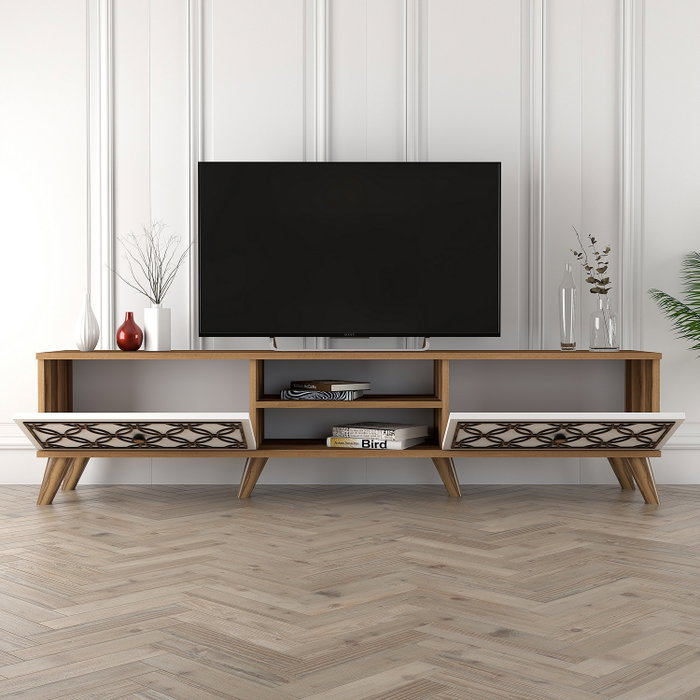 Hanah Home Soporte para TV Nogal y Blanco